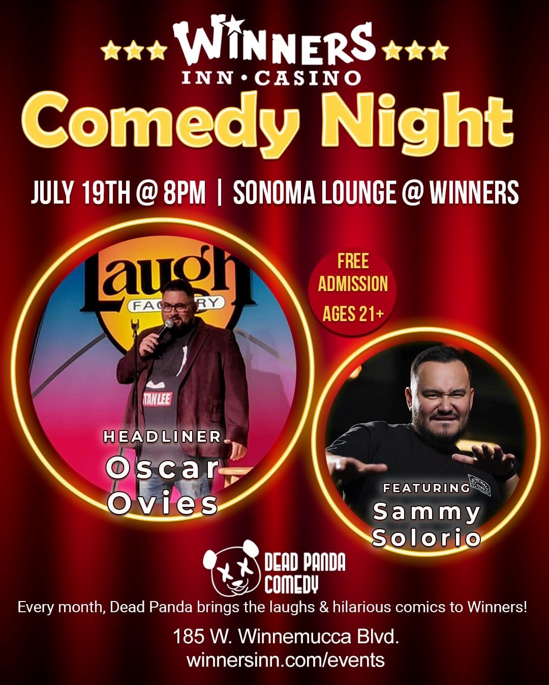 Featured Comedy in the Sonoma Lounge